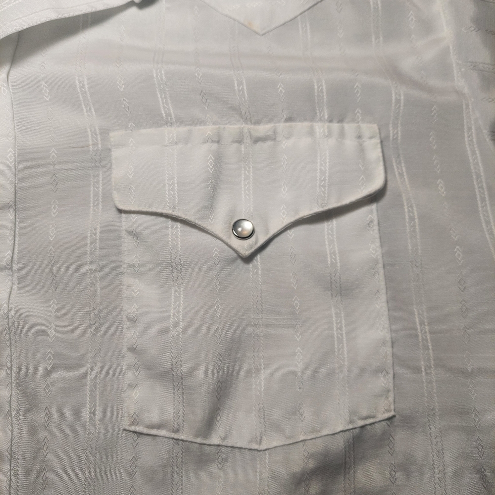 Panhandle Slim White Casual Button Down Shirt Vintage 70s Western Pearl Snap XL - Picture 3 of 7